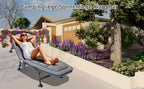 Camilla Solar de Jardín - Jardín Reclinable, Cama de Pesca, Pesca de Carpa con Bolsillo Lateral y Colchón, Camilla Solar Portátil Ajustable de 5 Velocidades para Exteriores