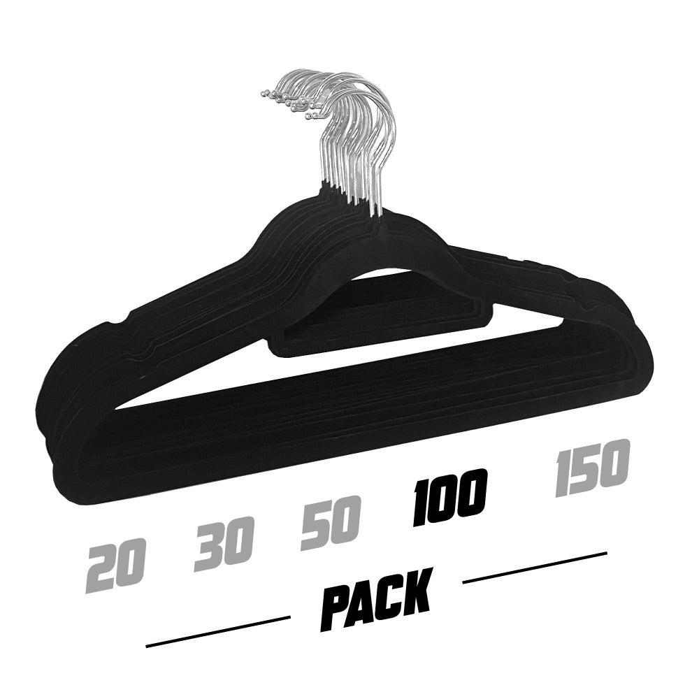 Perchas de Terciopelo Antideslizantes Ultra Finas con Gancho Giratorio 360 Grados para Ropa Nyana Home – Pack de 20, 30, 50, 100 o 150 Unidades – Perchas Delgadas de Alta Resistencia con Diseño Antideslizante para Camisas, Pantalones, Blusas y Vestidos –