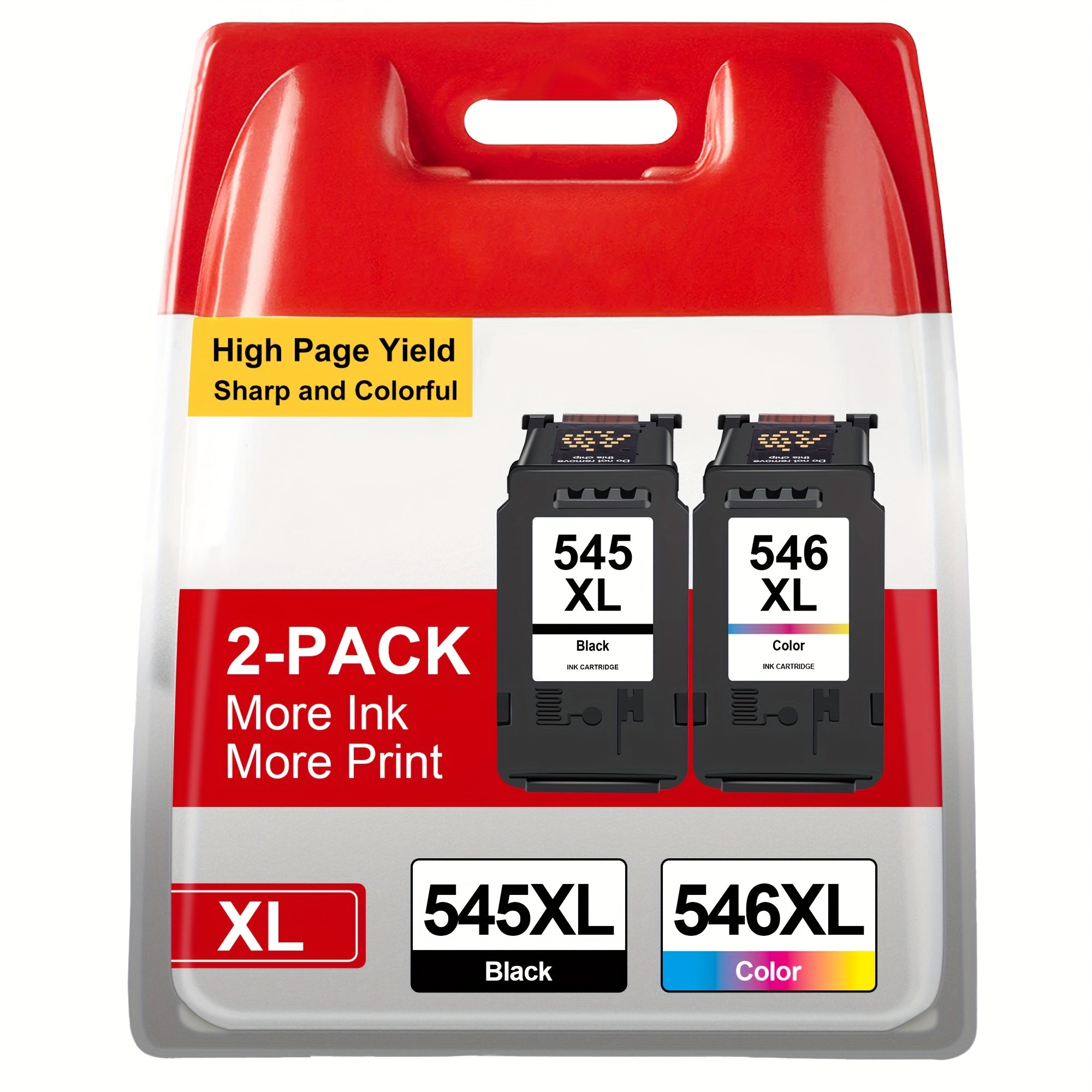 Paquete de tinta de alta rendimiento 545XL 546XL para impresoras Canon Pixma TR4551 TS3355 MG2550 TS3150 MG3050 TR4550 TS3350 MG2950 TS3100, 2 unidades