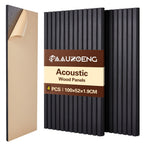 Paneles Acústicos Autoadhesivos Juego de 2 piezas 4 piezas 6 piezas 8 piezas 100X52Cm, Paneles de Pared Insonorizantes con Reducción de Eco Hechos de Veneración de Madera - Paneles Acústicos de Madera para Decoración de Pared Sala de Estar, Oficina y Ofic