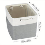 Contenedor de Almacenamiento Plegable con Asas, Cesta de Tela para Organizar Estantes, Gabinetes y Armarios; Robusto y Ligero para la Organización del Hogar, Cestas para Estantes