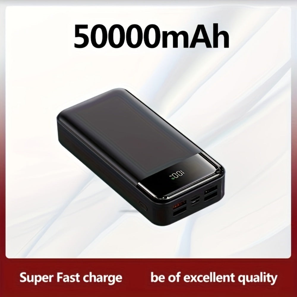Power Bank de Gran Capacidad de 50000mAh con Pantalla LED de Energía y Carga Rápida de 22.5W - Luz para Camping al Aire Libre, Adecuado para iPhone, Android y Dispositivos Digitales, Regalo de Vacaciones