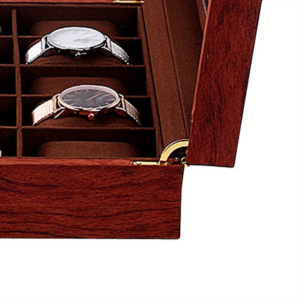 Reloj de joyería, caja de exhibición de madera, caja de almacenamiento de 10 ranuras, grano de roble, regalo.