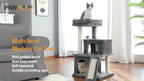 Árbol para Gatos Deluxe Pawz Road con Poste Rascador de Cuerda de Sisal - Condominio Multinivel de Peluche y Casa de Juegos, Muebles Duraderos para Gatos Pequeños a Medianos, Incluye Bolas Colgantes y de Pie, Muebles para Gatos