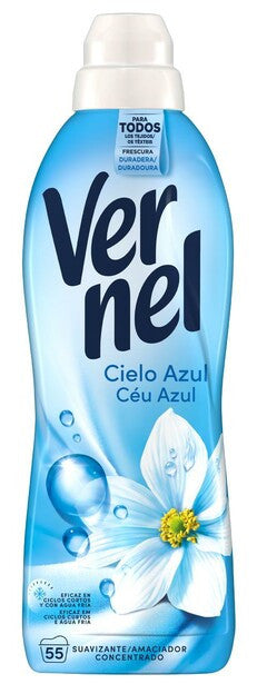 Paquete de 4 suavizantes de tela Vernel de aromaterapia para 4*60 lavados (Maldivas-Delicado, Lirio Irresistible, Té Blanco/Té) - Paquete de 4 suavizantes de tela Vernel de aromaterapia Cielo Azul para 4*55 lavados - Paquete de 4 suavizantes de tela Verne