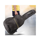 Funda Clásica para Guitarra Acústica, Estuche Rígido Negro con Bolsillos, Correas Ajustables y Asa para Transporte, Material Sólido Grueso Protector Resistente a las Condiciones Climáticas, Estuche con Bolsillo Adicional para Partituras A4 y Bolsillo para