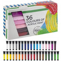 Set de Pinturas Acrílicas de 36 Tubos, 20 ML Cada, Set Grande de Pinturas Acrílicas para Pintar en Lienzo, Madera, Papel y Yeso, Acrílicos Profesionales para Artistas, Aficionados y Principiantes, Alta Pigmentación y Colores Intensos, Resistente al Agua D