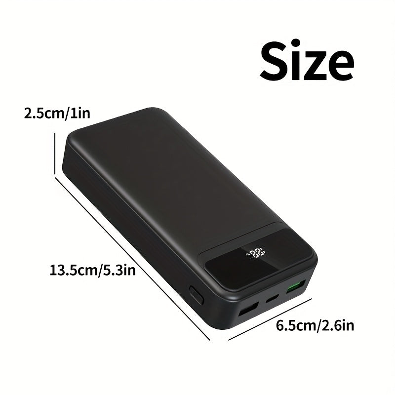 Batería externa | PD66W Carga Súper Rápida, Batería Portátil de Alta Capacidad 50000mAh, Pantalla LED de Energía/Puertos de Salida Rápida Dobles