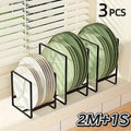 Organizador de Soportes de Platos de Metal de 1/3 piezas, Soporte Vertical para Platos, Construcción de Metal Duradera Anti-Caída, Ahorro de Espacio, Adecuado para Platos, Ollas, Tapas, Tablas de Cortar, Ideal para el Hogar, Uso en Restaurantes