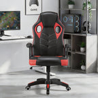 Silla de Oficina, Asiento Ergonómico de Respaldo Alto con Reposabrazos Acolchados y Transpirables, Base Duradera, Soporte Lumbar, Superficie de Cuero Sintético para Juegos, Hogar u Oficina, Silla Gamer