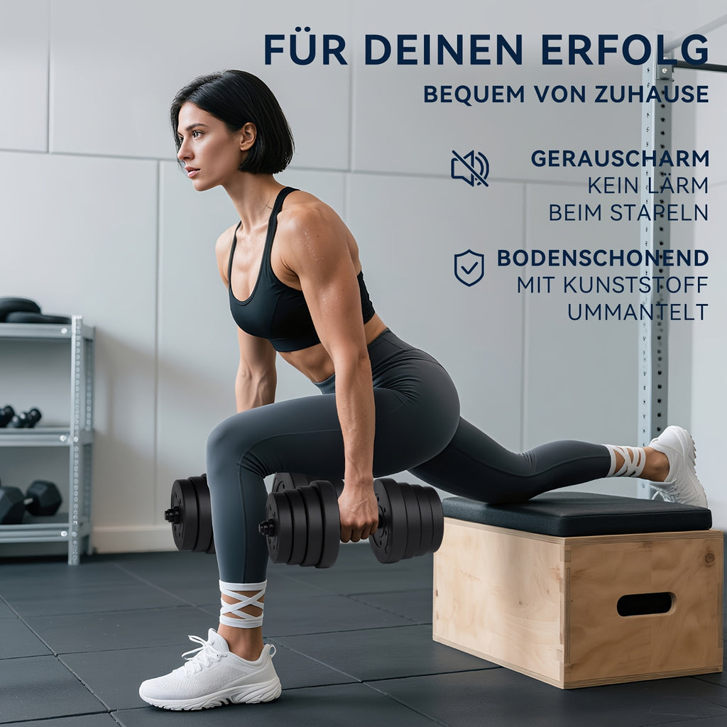 Juego de mancuernas ajustables 2 en 1 de 30 kg | Juego de mancuernas y barra | Equipo de gimnasio en casa para entrenamiento de fuerza, desarrollo muscular, ejercicios de brazos y fitness de cuerpo completo | Diseño que ahorra espacio para entrenamientos