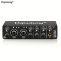 Interfaz de audio profesional Depusheng, tarjeta de sonido, 24 bits/192 kHz, XLR y alimentación fantasma, para guitarra eléctrica, PC/streaming/Win, alimentación por USB