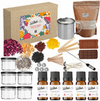 Kit de Fabricación de Velas de Cera de Soja XL ZoZoBlask para Niños – Regalo de Vacaciones con Mechas de Algodón, Tintes de Madera, Derretidor, Aceites Esenciales y Tarros para Velas