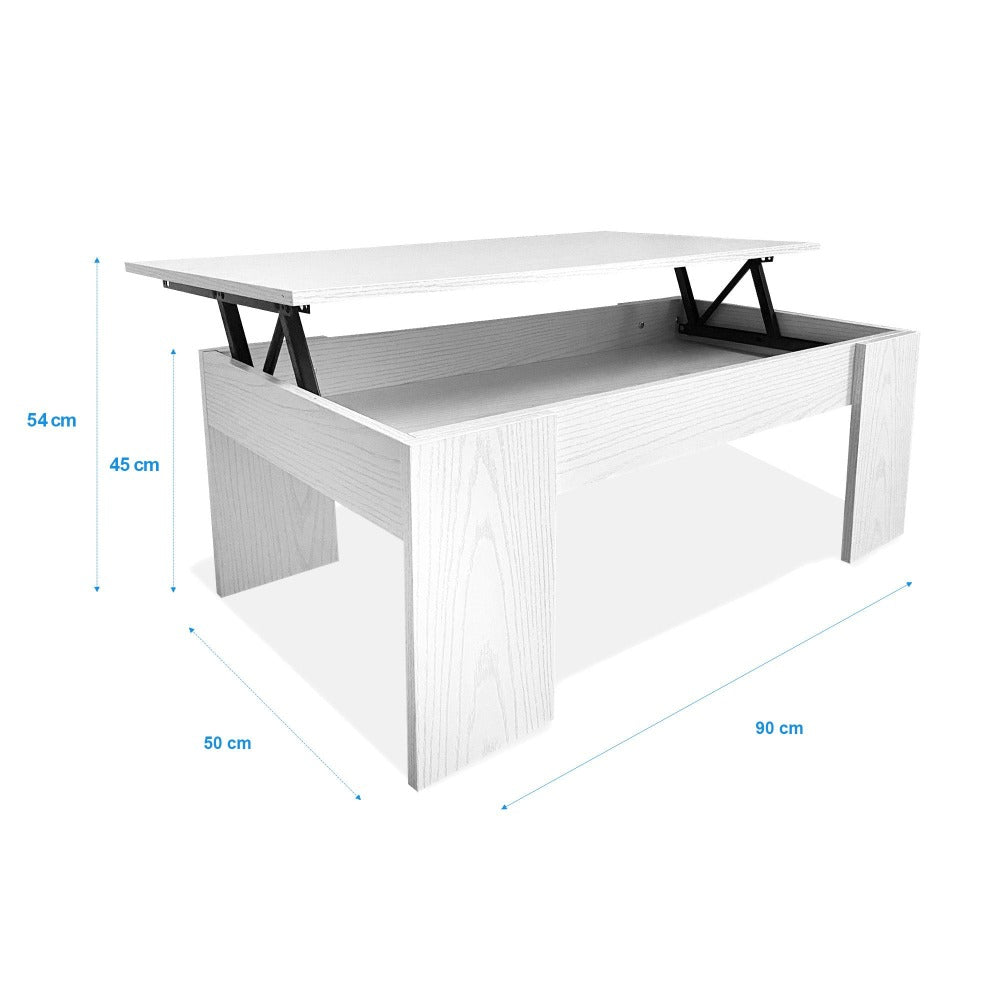 Mesa de Centro Elevable Nyana Home Mesa Multifuncional con Almacenaje Oculto Estructura Robusta y Estable Desplegable con Doble Altura