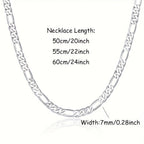 ARTPAGE Cadena Plateada 925 de Plata Esterlina Collar de Moda Figaro Plateado Collar de Moda Urbana Encanto Unisex Regalo para Hombres Día de San Valentín Día del Padre Cumpleaños Navidad con Caja de Regalo
