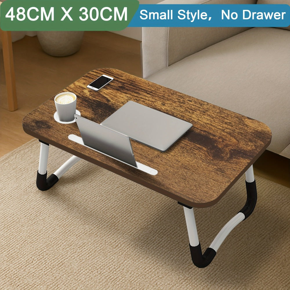 Escritorio para Laptop, Mesa de Cama para Laptop con Patas Plegables y Ranura para Taza, Soporte de Lectura para Portátil, Bandeja de Cama para Laptop para Cama Sofá Desayuno Trabajo Estudio Lectura, Soporte para Laptop para Cama, Mesa de Cama para Laptop