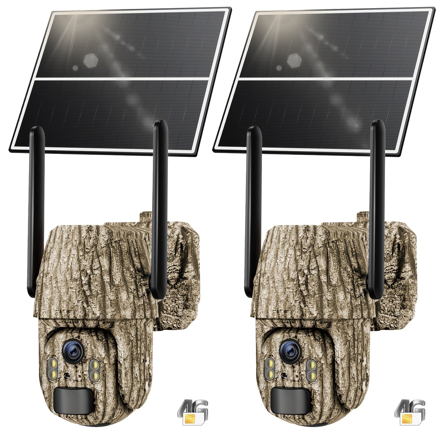 Cámara de seguridad solar inalámbrica para exterior 4G LTE con tarjeta SIM, sin necesidad de WiFi, adecuada para vigilancia empresarial, sensor de movimiento PIR, comunicación bidireccional, visión nocturna a color, almacenamiento en la nube y ranura para