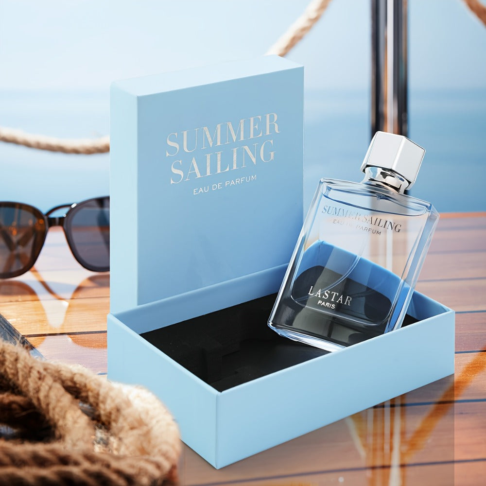 Perfume LASTAR de 50 ml para mujer y hombre - Aroma acuático a agua de mar con madera de cedro, pachulí y cítricos, fragancia de larga duración de 4 a 6 horas, empaque en caja de regalo, Eau de Toilette para uso diario, citas y desplazamientos, regalos