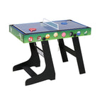 HLC Mesa de Juegos Multifuncional 4 en 1: Billar, Air Hockey, Ping Pong y Curling, diseñada especialmente para salas de juegos familiares. Disfruta del máximo entretenimiento multi-juego con un juego completo de accesorios (solo para adultos), sin batería
