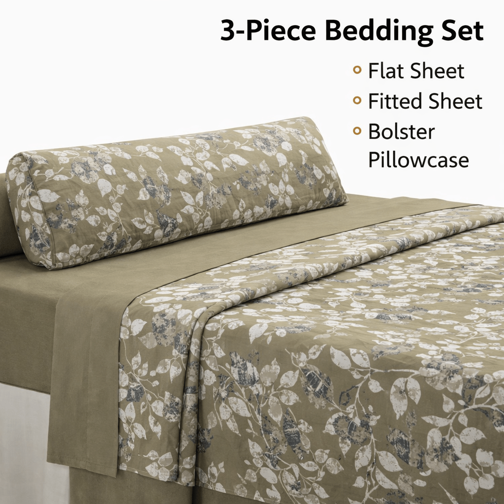 Juego de Sábanas 3 Piezas Estampadas Microfibra – Sábana Bajera Ajustable + Sábana Encimera + Funda Almohada, Suave y Antiárrugas, Cama 90 105 135 150 180, Poliéster microfibra