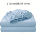 Juego de 2 sábanas bajeras, funda protectora de colchón suave y cómoda, kit de sábanas bajeras transpirable y multifuncional, lavable, apto para dormitorios, habitaciones de invitados, escuelas, utilizable en todas las estaciones, ropa de cama