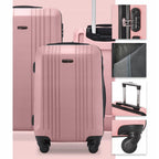 Maleta Rígida Grande XL, Aprox. 75X47X27 Cm O 66X42X24 Cm O Maleta de Cabina 56X38X22 Cm O 55X38X20 Cm / 18" 20" 24" 28" / ABS+, Asa Telescópica Ajustable, 4 Ruedas de 360°, Cerradura con Código, Equipaje de Mano en Colores Oro Rosa / Champán / Amarillo /