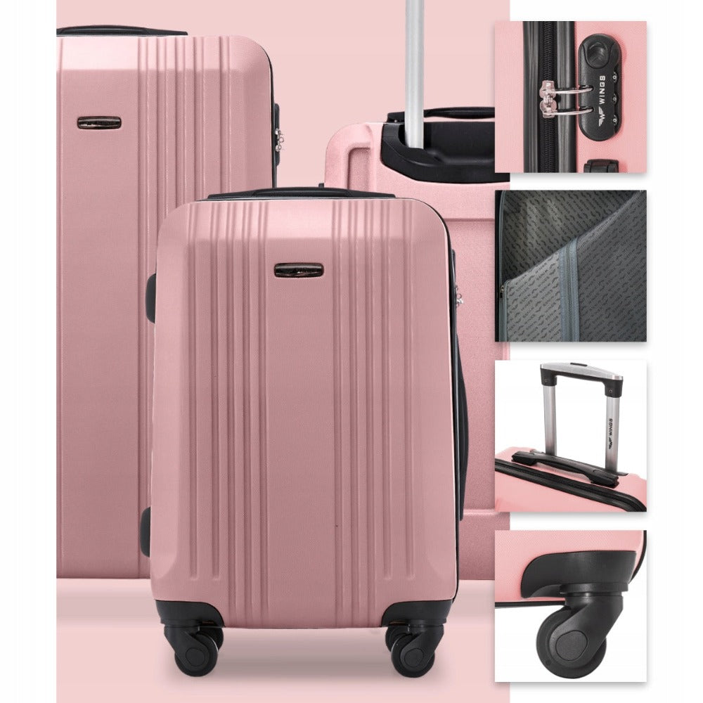 Maleta Rígida Grande XL, Aprox. 75X47X27 Cm O 66X42X24 Cm O Maleta de Cabina 56X38X22 Cm O 55X38X20 Cm / 18" 20" 24" 28" / ABS+, Asa Telescópica Ajustable, 4 Ruedas de 360°, Cerradura con Código, Equipaje de Mano en Colores Oro Rosa / Champán / Amarillo /