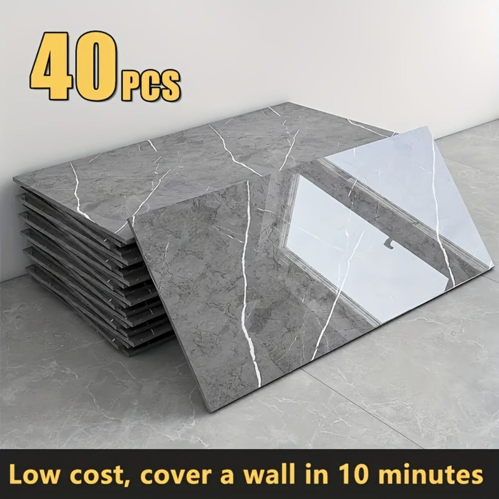 20/40pcs Efecto Mármol 3D Autoadhesivo 60*30cm Decoración de Pared - Vinilos Adhesivos para Cocina y Baño - Fáciles de Limpiar para Navidad y Halloween