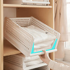 4pcs Organizadores Armario Plegables y Apilables, Cajones de Almacenaje con Separadores Extraíbles, Almacenaje y Organización para Dormitorio, Oficina y Baño, Plastico
