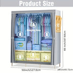 Armario Grande de Lona con Colgadores, Ideal para Almacenamiento en Dormitorio y Sala (, Gris, Marrón), Armarios Portátiles