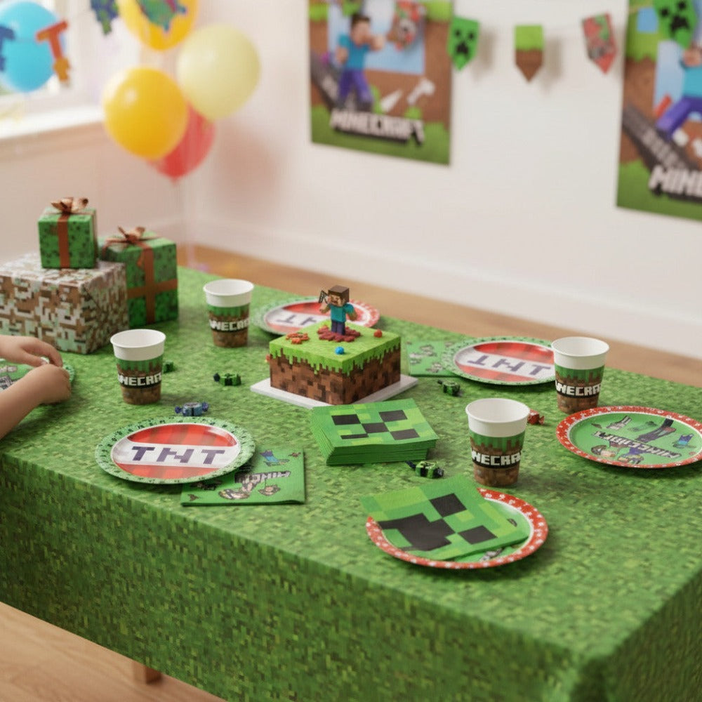 Juego de fiesta para 8 personas: Decoración de mesa de cumpleaños con 8 platos, 8 vasos y servilletas