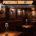 Lámpara de mesa para iluminación de dormitorio y escritorio | 2 L y Metal