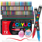 Rotulador de 72 colores con punta de pincel suave para roca, madera, lienzo, piedra, vidrio y cerámica - Punta no compactante para una aplicación suave - Perfecto para manualidades, regalos navideños y proyectos de arte, Arte P