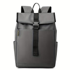 Mochila de viaje de moda para mujer y hombre, mochila escolar universitaria ligera con parte superior enrollable, con cremallera antirrobo, mochila sencilla de día para deportes y viajes al aire libre