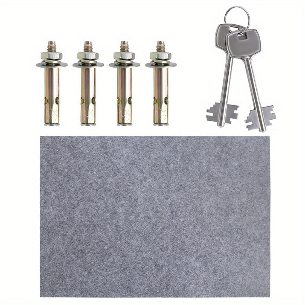 Caja Fuerte para Muebles con Doble Candado de Pestaña, Puerta Colgante de Acero, 2 Llaves, para Caravanas, Armarios y Gabinetes de Oficina, Color Plateado, Tamaño S 31 x 20 x 20 cm / XL 35 x 31 x 50 cm
