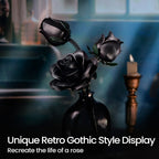 Adornos góticos de escritorio - Serie oscura ramo de rosas negras flores sintéticas rompecabezas DIY pieza decorativa - Rosa adecuada como regalo de cumpleaños figuras coleccionables