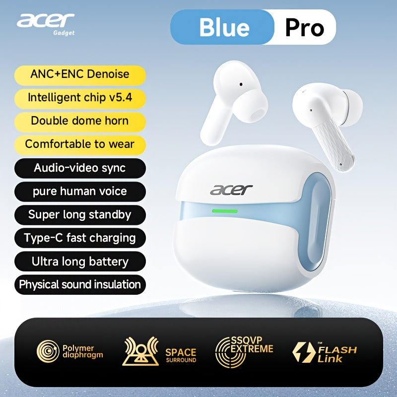 Auriculares Bluetooth | Acer Ohr Auriculares inalámbricos de 13.92 metros Anc Call con reducción de ruido, graves potentes, sonido estéreo