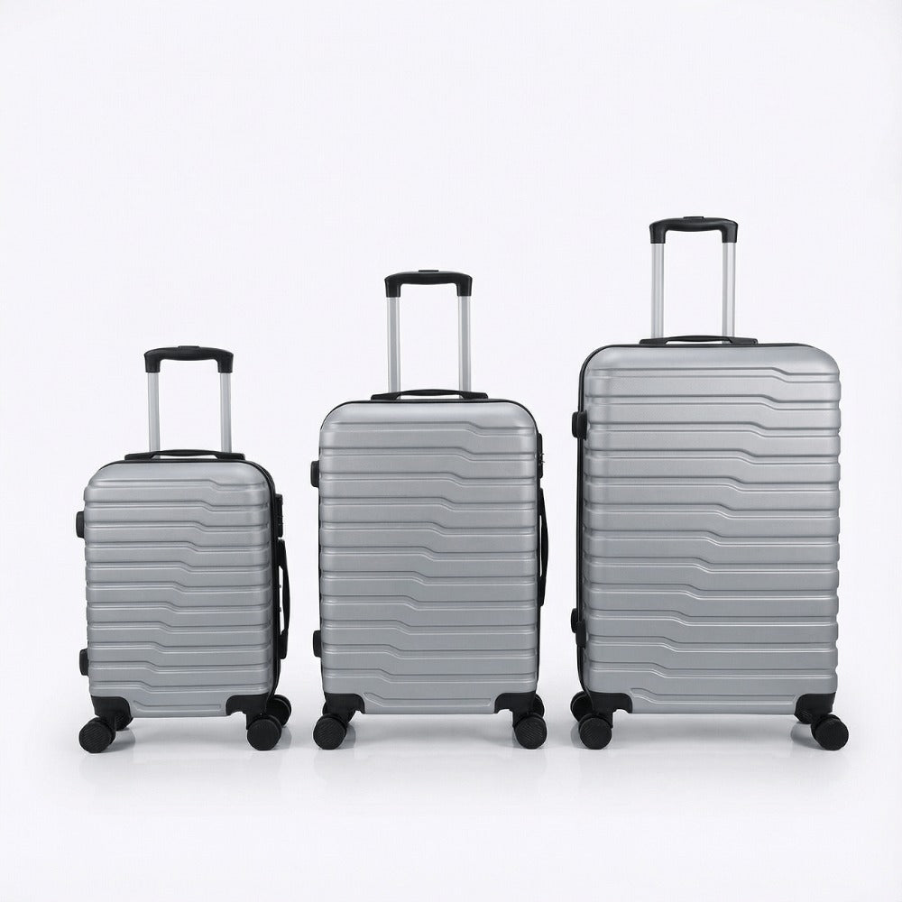 Juego de 3 Maletas Tamaños 18" (51X33X20cm), 22" (61x41x25cm), 26" (71x46x31cm) Medidas con ruedas incluidas, con Cerradura Numérica Maleta Cabina Trolley con Carcasa ABS Ligera, Asa Telescópica de Aluminio y 4 Ruedas Giratorias 360°