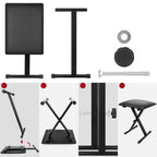 Juego de 1 taburete de hierro para piano electrónico, plegable, de altura ajustable, en forma de X, para una persona, silla para guitarra, taburete plegable de altura ajustable en forma de X para piano