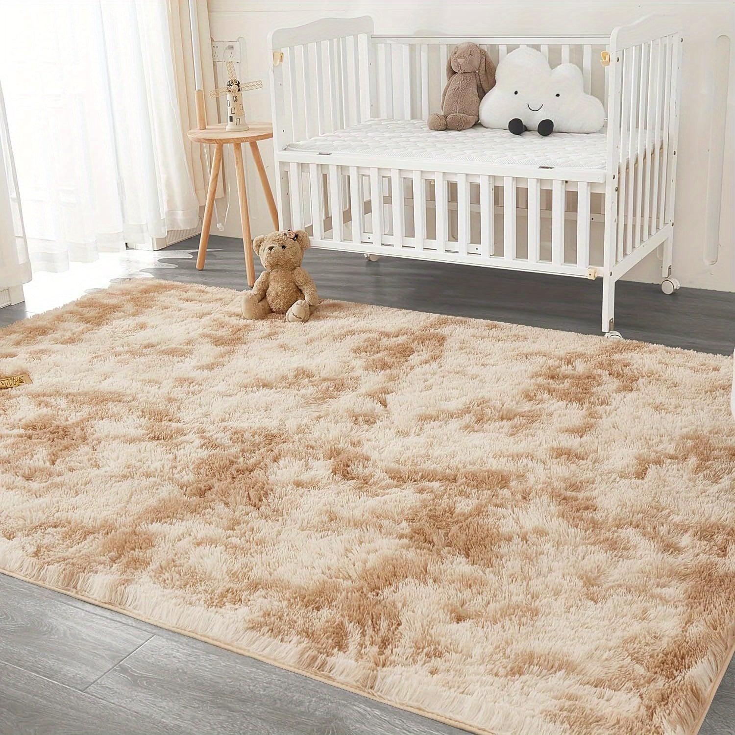 1 alfombra suave de felpa, alfombra de felpa antideslizante, alfombra suave de felpa para mesita de noche, alfombra tie-dye para sala de estar, decoración del hogar, alfombra para dormir mascotas, alfombra para dormitorio y sala de estar, decoración de la