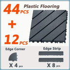 44 piezas de baldosas de composite para terraza exterior de 29.97 X 29.97 cm, pisos entrelazados para terraza, baldosas de piso de terraza rápidas, pisos impermeables para patio, balcón, jardín y exteriores, 44 baldosas por caja de 43.05 pies cuadrados, 1