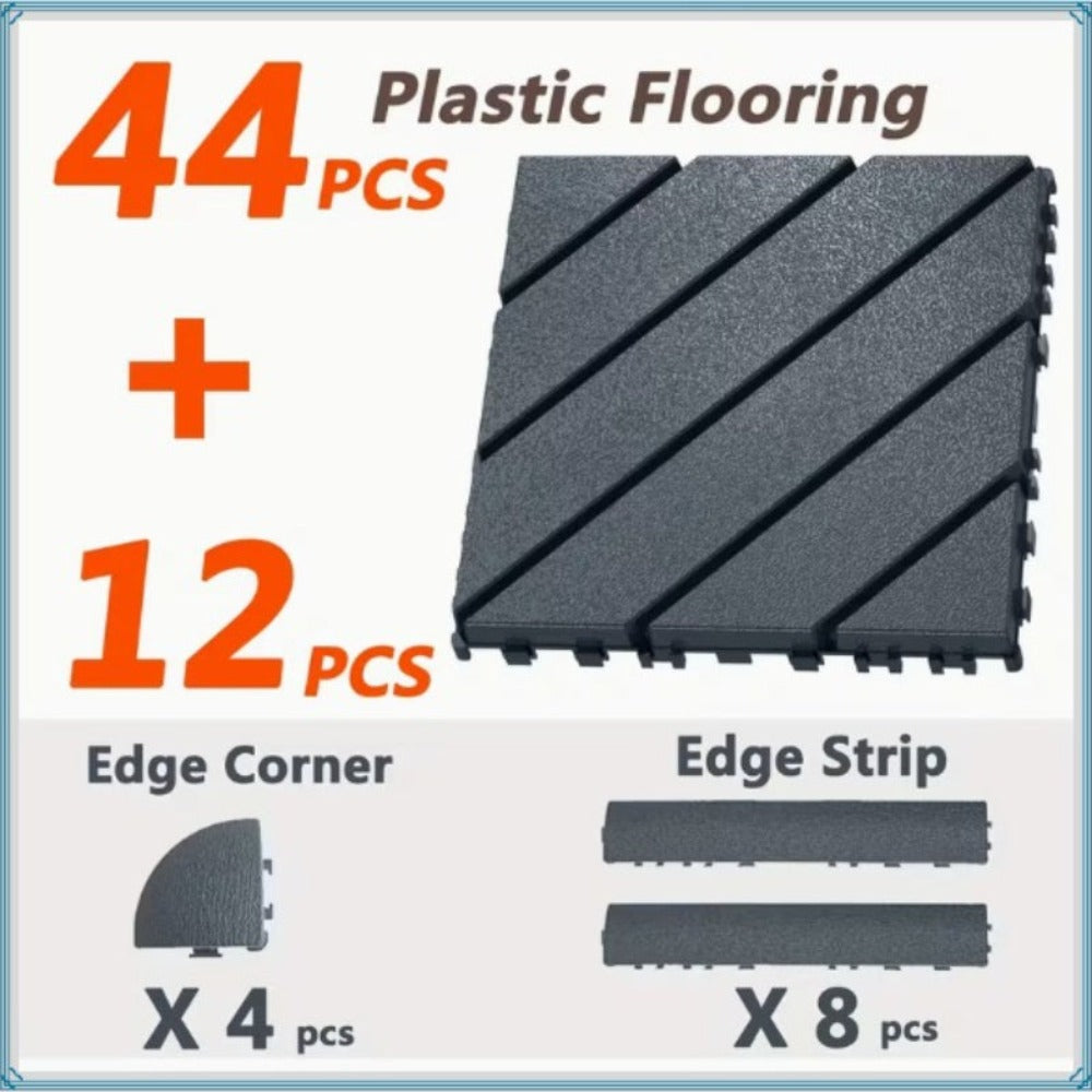 44 piezas de baldosas de composite para terraza exterior de 29.97 X 29.97 cm, pisos entrelazados para terraza, baldosas de piso de terraza rápidas, pisos impermeables para patio, balcón, jardín y exteriores, 44 baldosas por caja de 43.05 pies cuadrados, 1