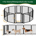 Corral para cachorros Costoffs de 65 cm de ancho x 80 cm de alto con paneles de malla, recinto plegable para perros con puerta y estacas de sujeción para uso en interiores y exteriores