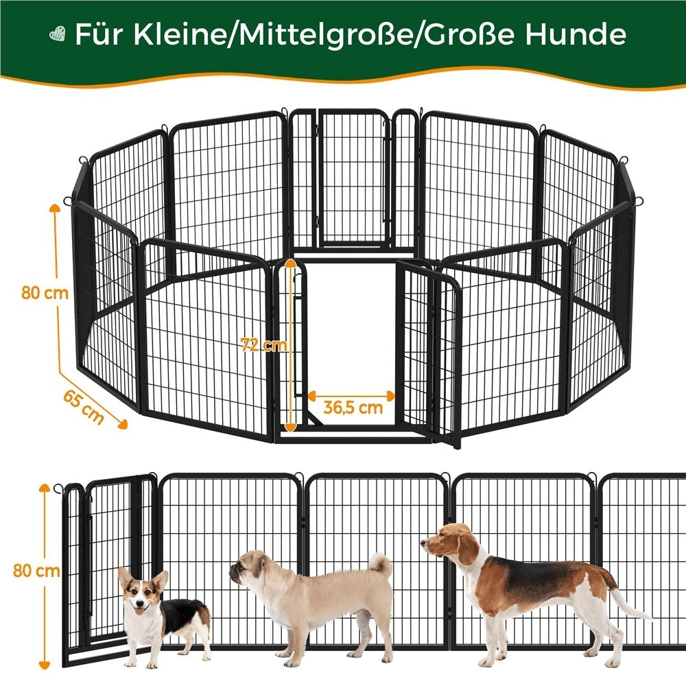 Corral para cachorros Costoffs de 65 cm de ancho x 80 cm de alto con paneles de malla, recinto plegable para perros con puerta y estacas de sujeción para uso en interiores y exteriores