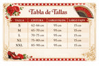 Falda flamenca de tiro alto (bajo pecho) negra con lunares rojos o blancos | Cintura elástica adaptable