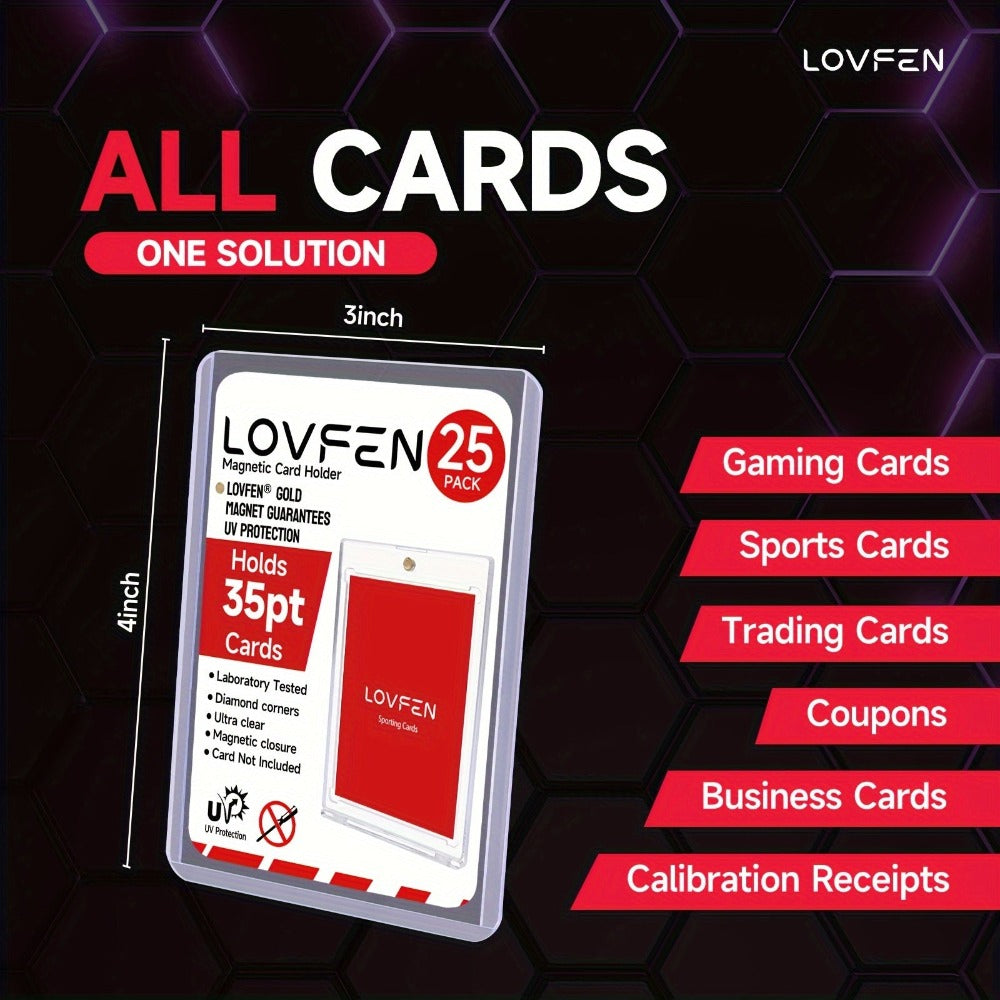 LOVFEN - Fundas de Carga Superior para Tarjetas de 35 puntos - 1000 Unidades (Paquete de 40x25) - Tamaño Regular 7.62x10.16 cm - Protege tus Tarjetas de Béisbol y Deportes con Estas Fundas Protectoras de Plástico Duro Transparente