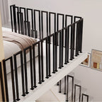 Pasamanos para escaleras interiores y exteriores, barandilla en U, barandilla de metal, pasamanos de escalera en forma de U, pasamanos de escalera para barandilla de balcón, negro.