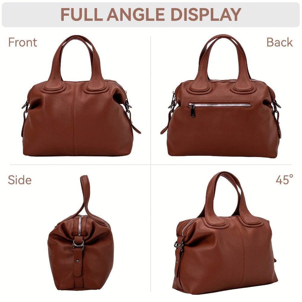 Bolso de Hombro Tote Suave y Cómodo de Color Sólido, Bolso de Uso Diario y Combinable para Mujeres