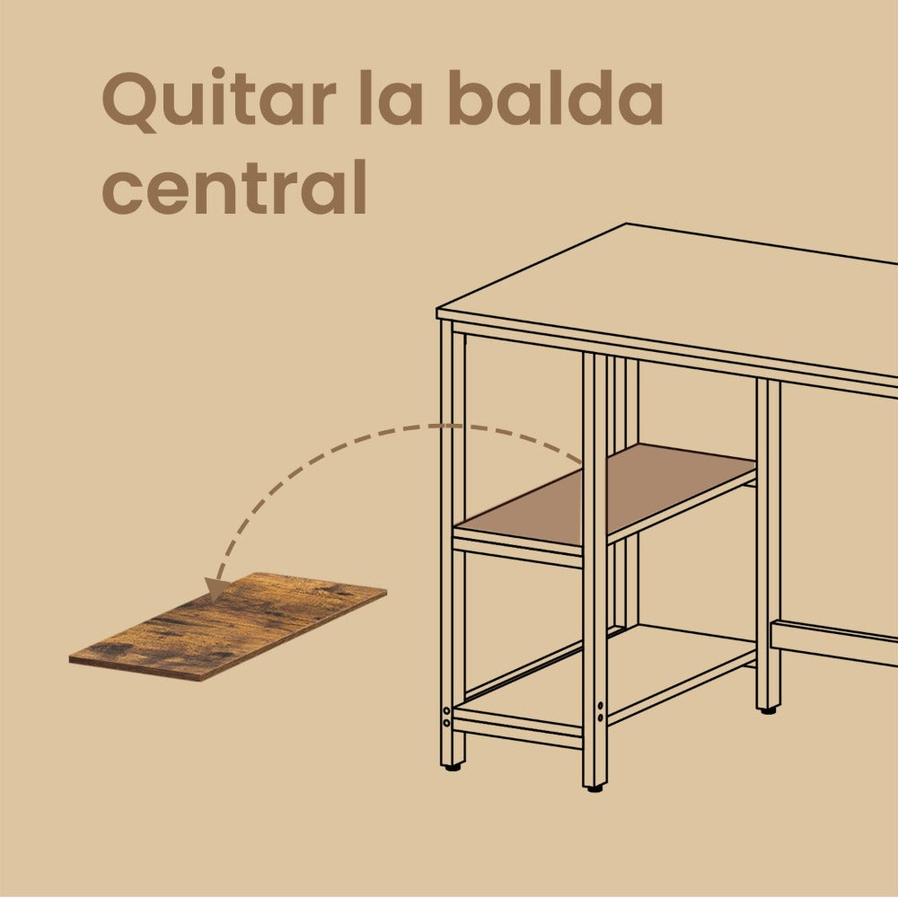 Mesa de Trabajo, Escritorio, 50,1 x 100,1 x 76,1 cm, Mesa de Ordenador, Estilo Moderno, para Oficina en Casa, Dormitorio, Sala de Estar, Estudio