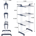 Tendedero de ropa, tendedero de ropa plegable vertical de 4 niveles con ruedas,se puede utilizar en interiores y exteriores.